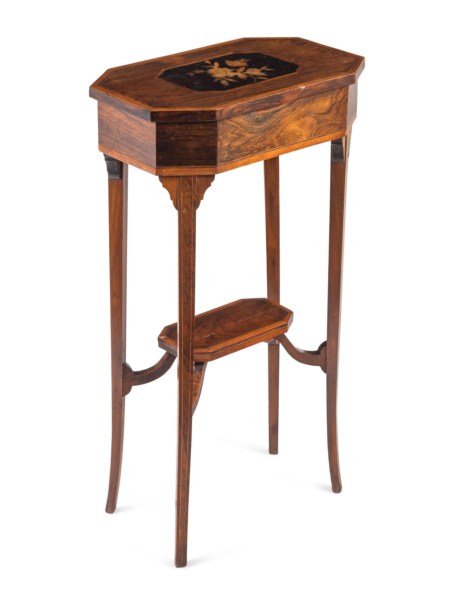 A Late George III Rosewood and Marquetry Occasional Table