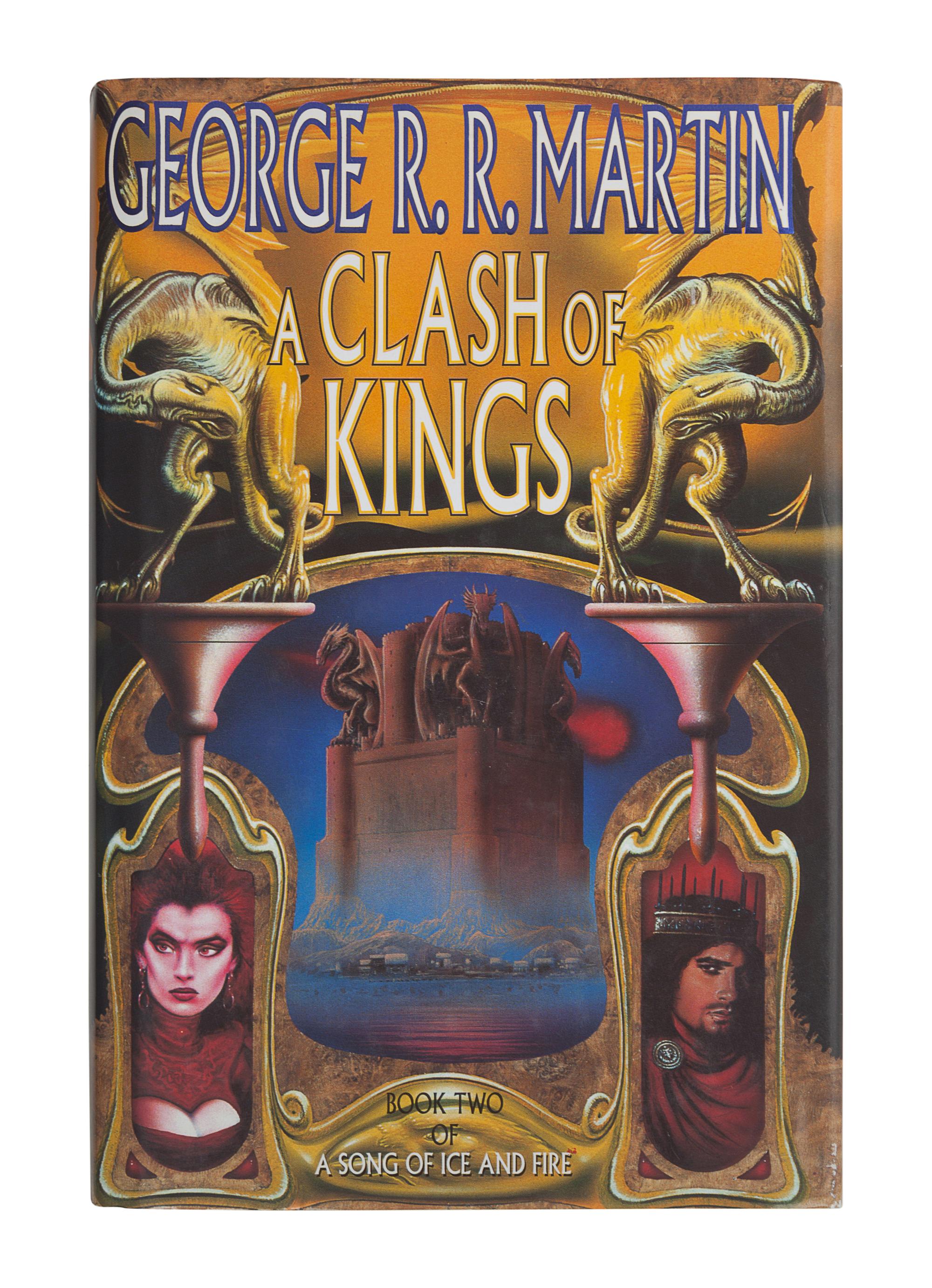 MARTIN, George R. R. (b. 1948). [A Song of Ice and Fire series:] A Game of Thrones -- A Clash of Kings -- A Storm of Swords -- A Feast for Crows . London: Voyager, Harper Collins, 1996, 1998, 2000, 2005.