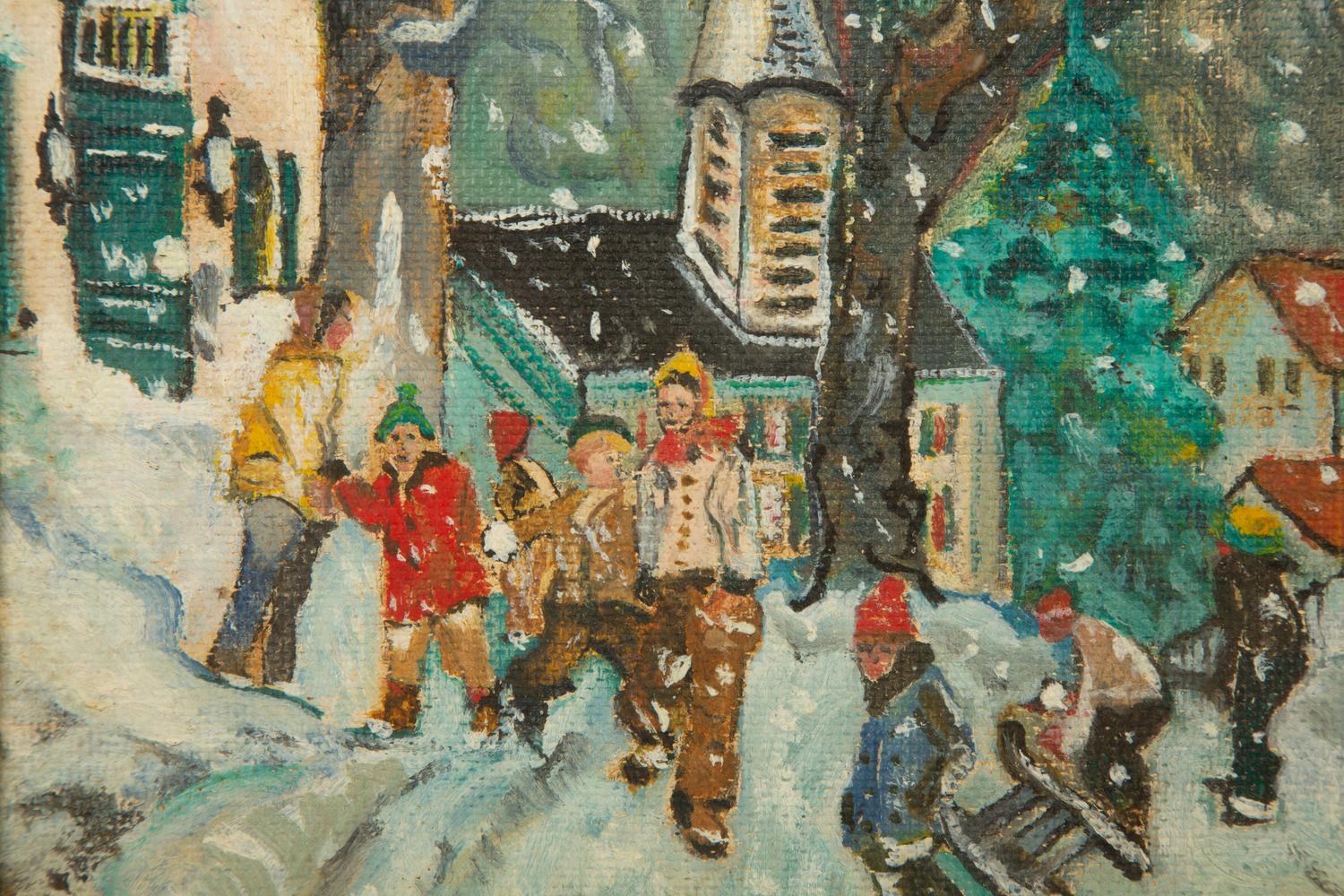 New England Street Scene, Christmas 1957