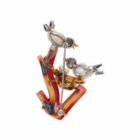 TRIO, MULTIGEM AND DIAMOND BIRD-IN-NEST BROOCH