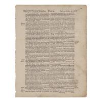 [Native-Americana] [Eliot, John] Leaf From the Eliot Indian Bible, the First Bible Printed in America
