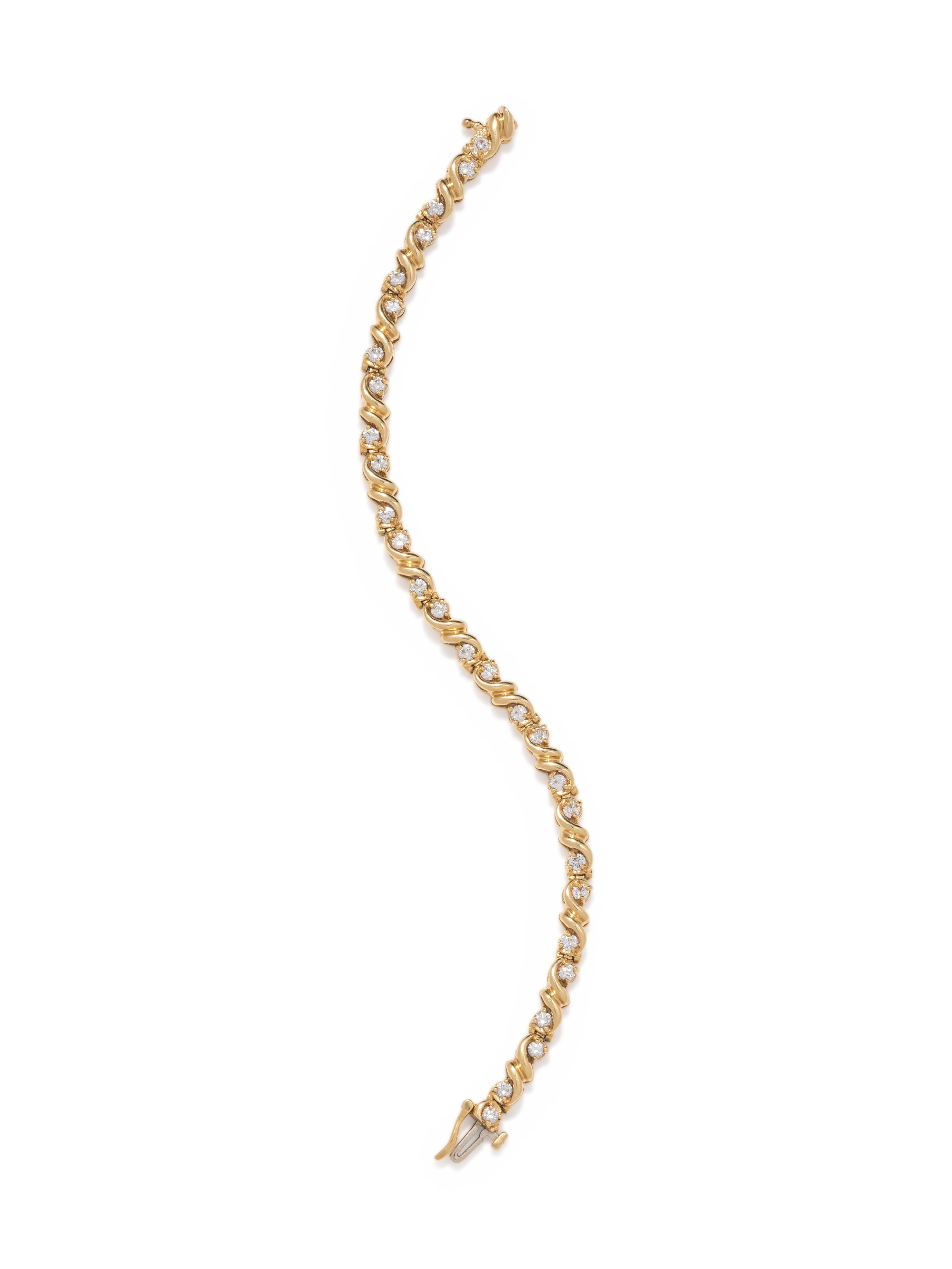 YELLOW GOLD AND DIAMOND BRACELET