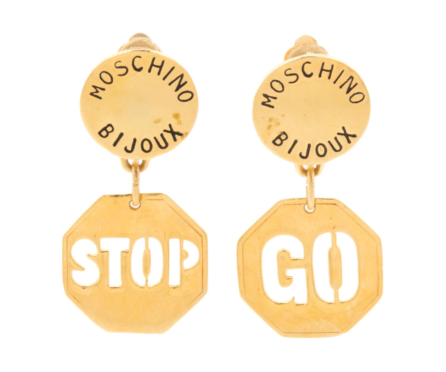 A Pair of Moschino Drop Earclips,