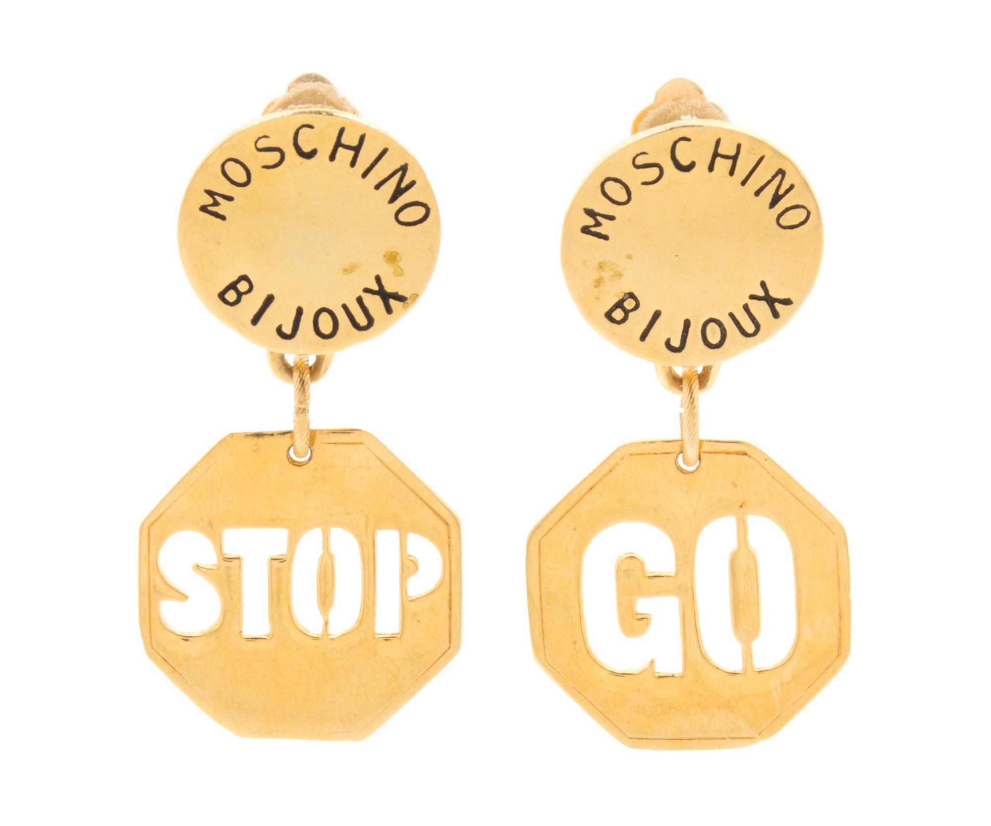 A Pair of Moschino Drop Earclips,