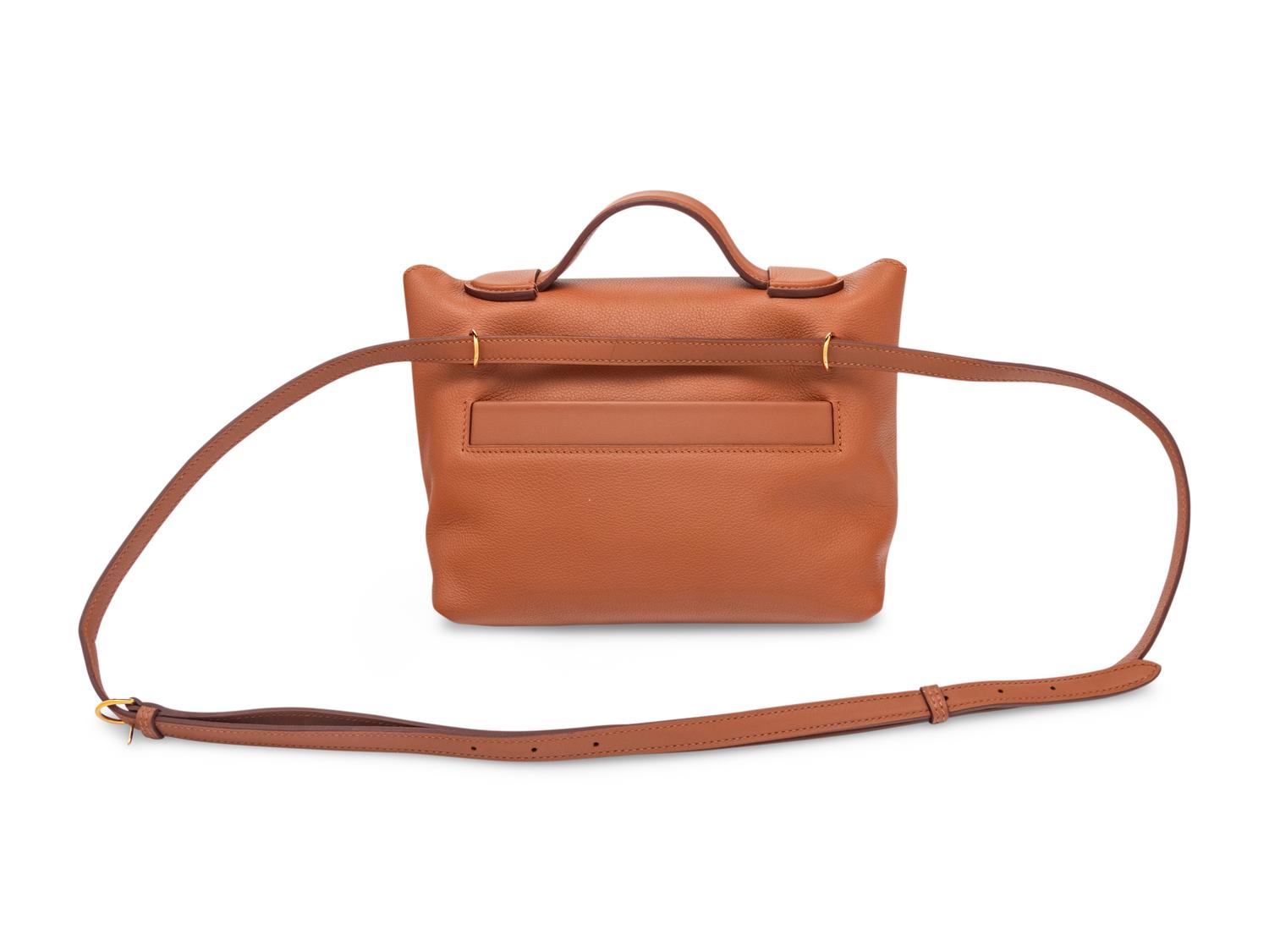HERMÈS MINI 24/24 IN GOLD EVERCOLOR AND SWIFT WITH GOLD HARDWARE