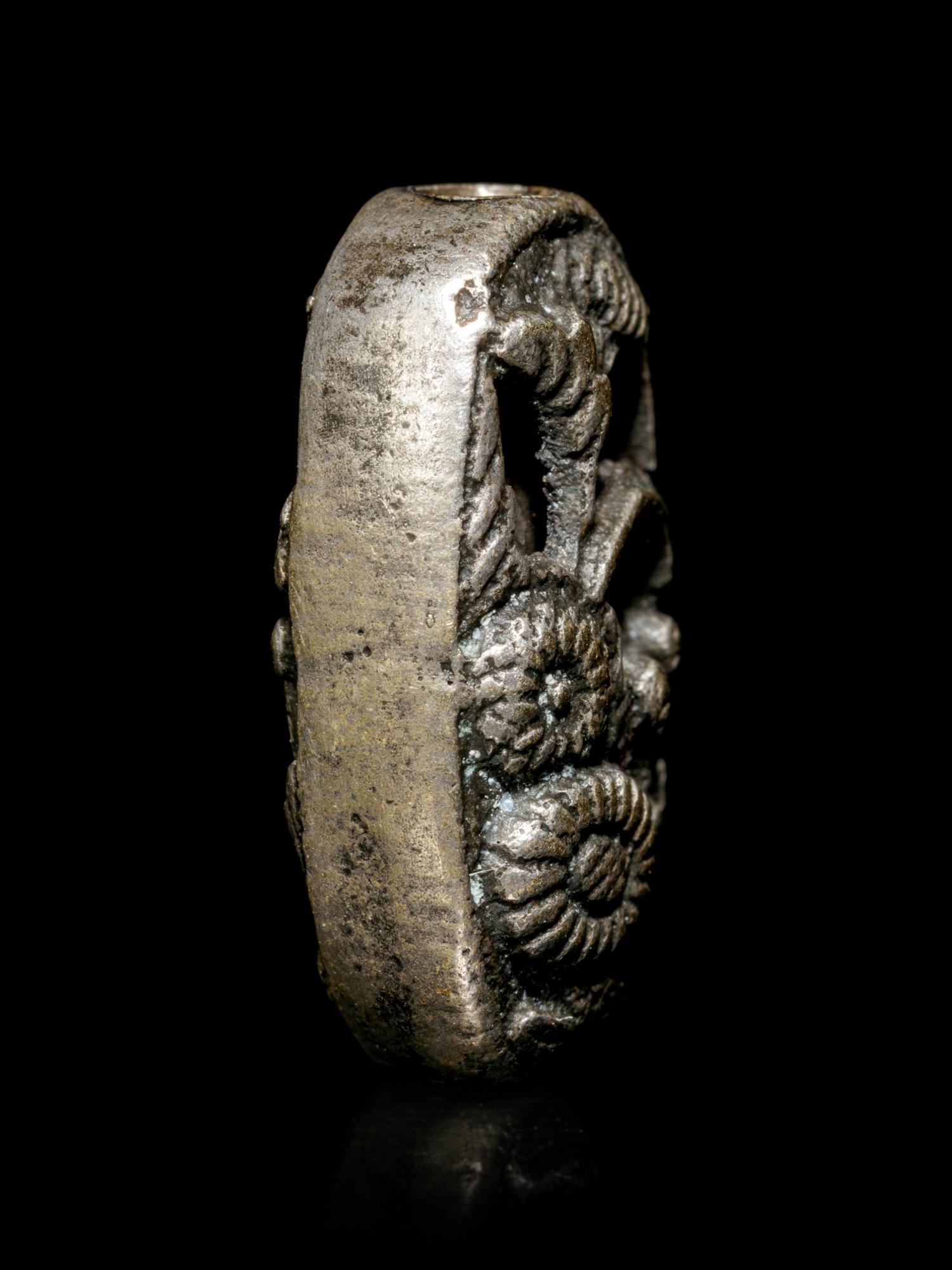 A Bronze Bead-Form Ojime