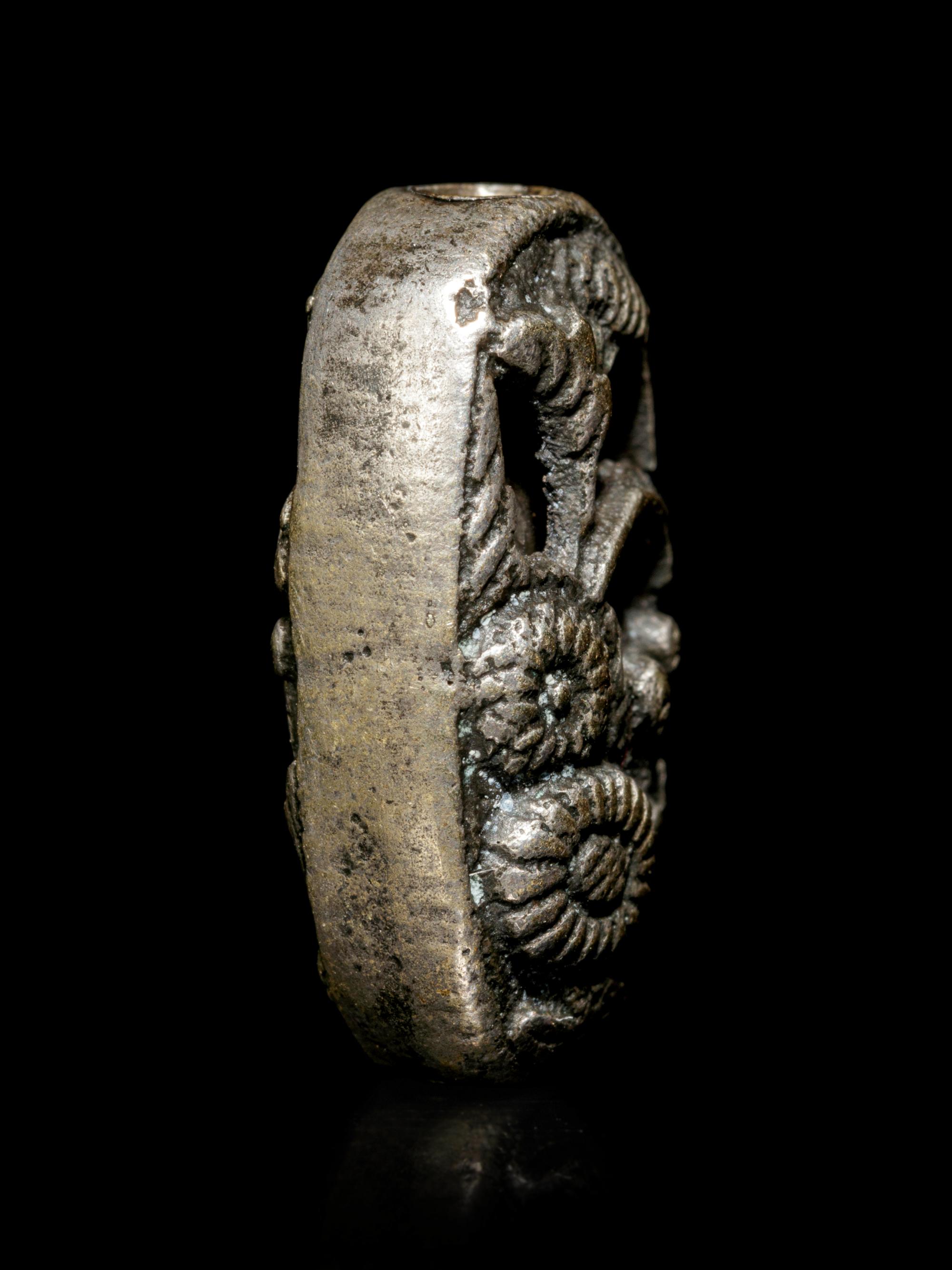 A Bronze Bead-Form Ojime
