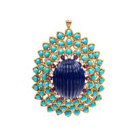MULTIGEM AND DIAMOND PENDANT/BROOCH
