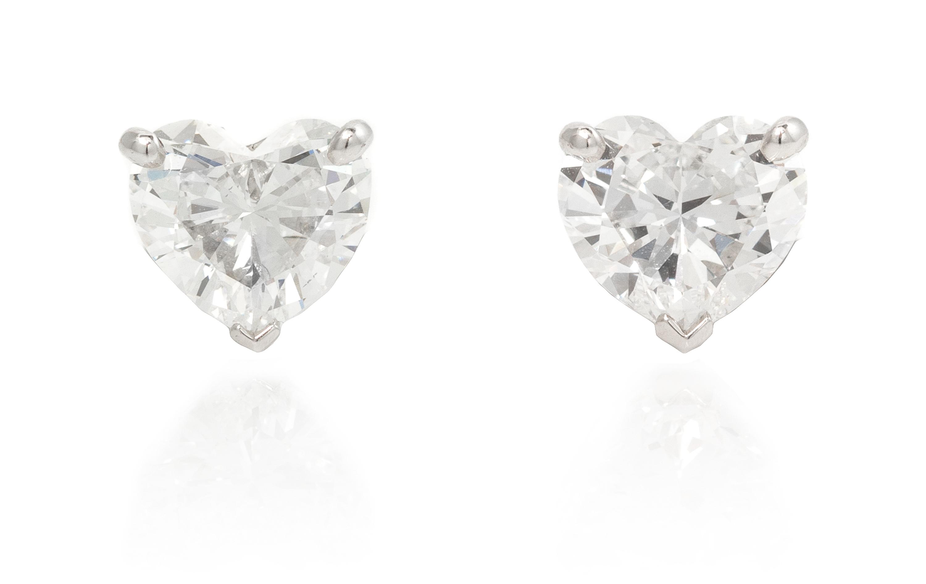 A Pair of Platinum and Diamond Stud Earrings, Van Cleef & Arpels, 1.80 dwts.
