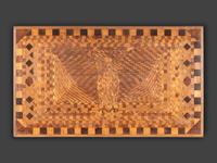 A Folk Art Mixed Woods Marquetry Eagle Panel