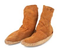 Navajo Hide Moccasins, with Silver Buttons