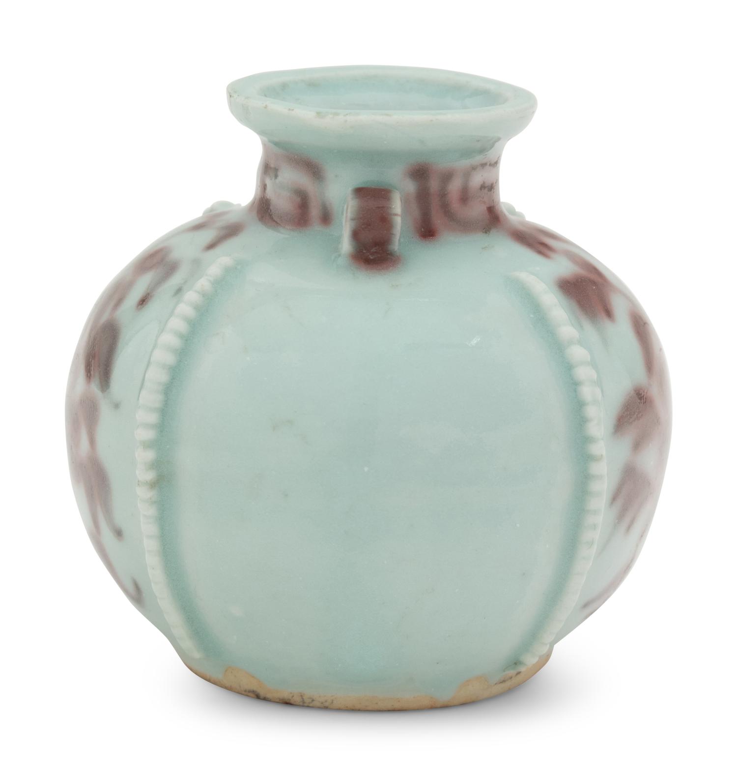 A Chinese Porcelain Iron Red and Qingbai Glazed Porcelain Jar
