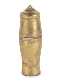 Five African Brass Canisters