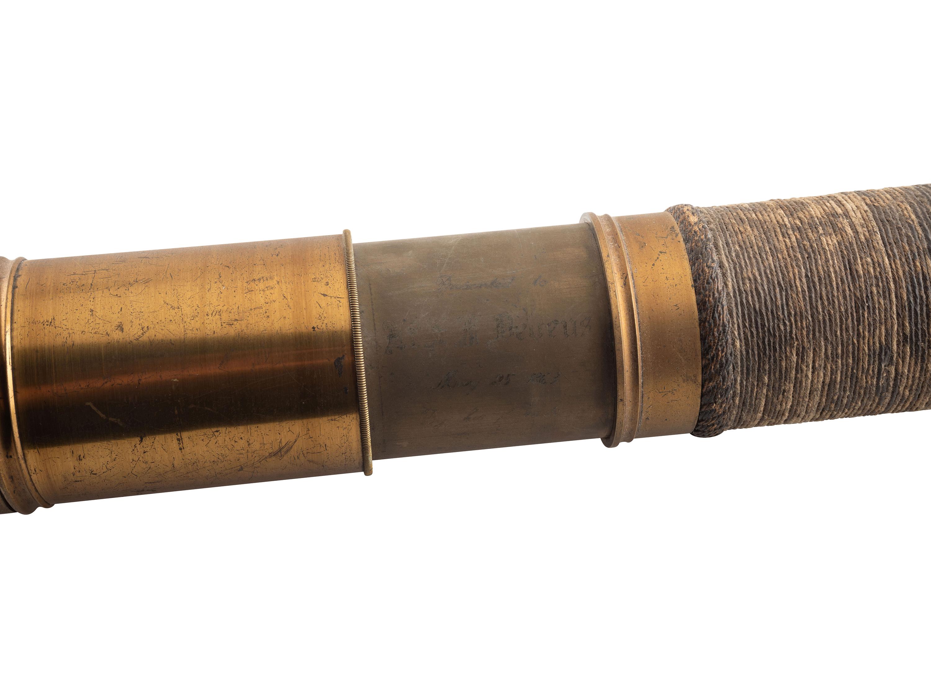 [CIVIL WAR]. Naval Telescope Presented to Lieutenant Edward Fesser Devens, 25 May 1863.