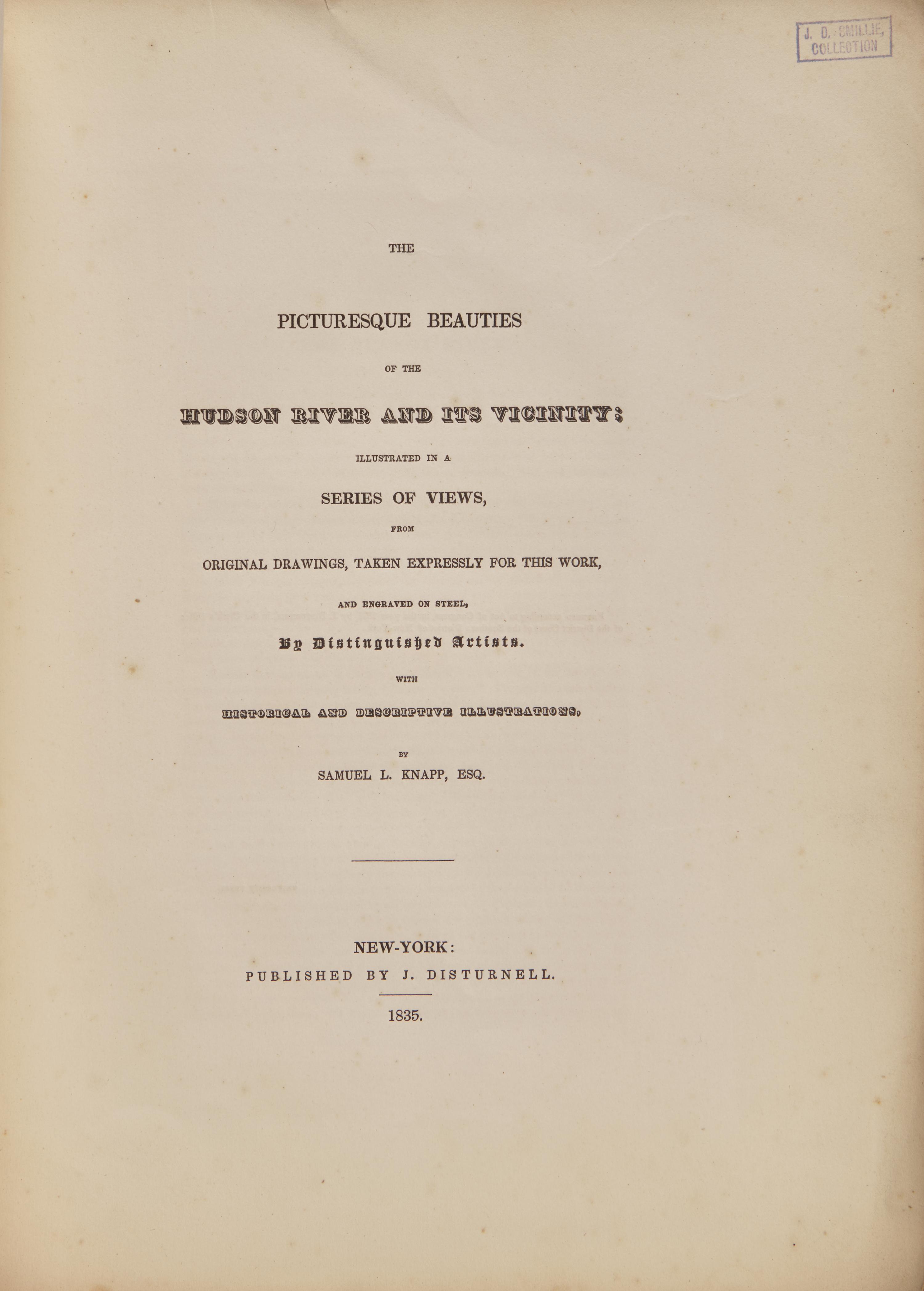 [American Views] Knapp, Samuel Lorenzo. The Picturesque Beauties of the Hudson River and its Vicinity...