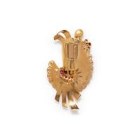 RETRO, DIAMOND AND SYNTHETIC RUBY BROOCH