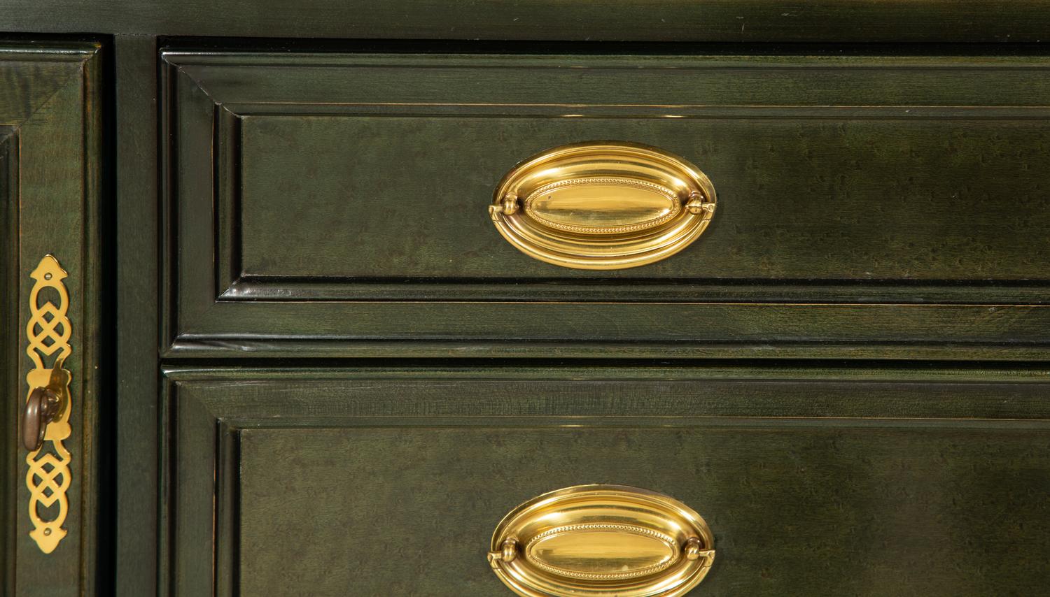 A Bernhardt Dark Green Stained Sideboard