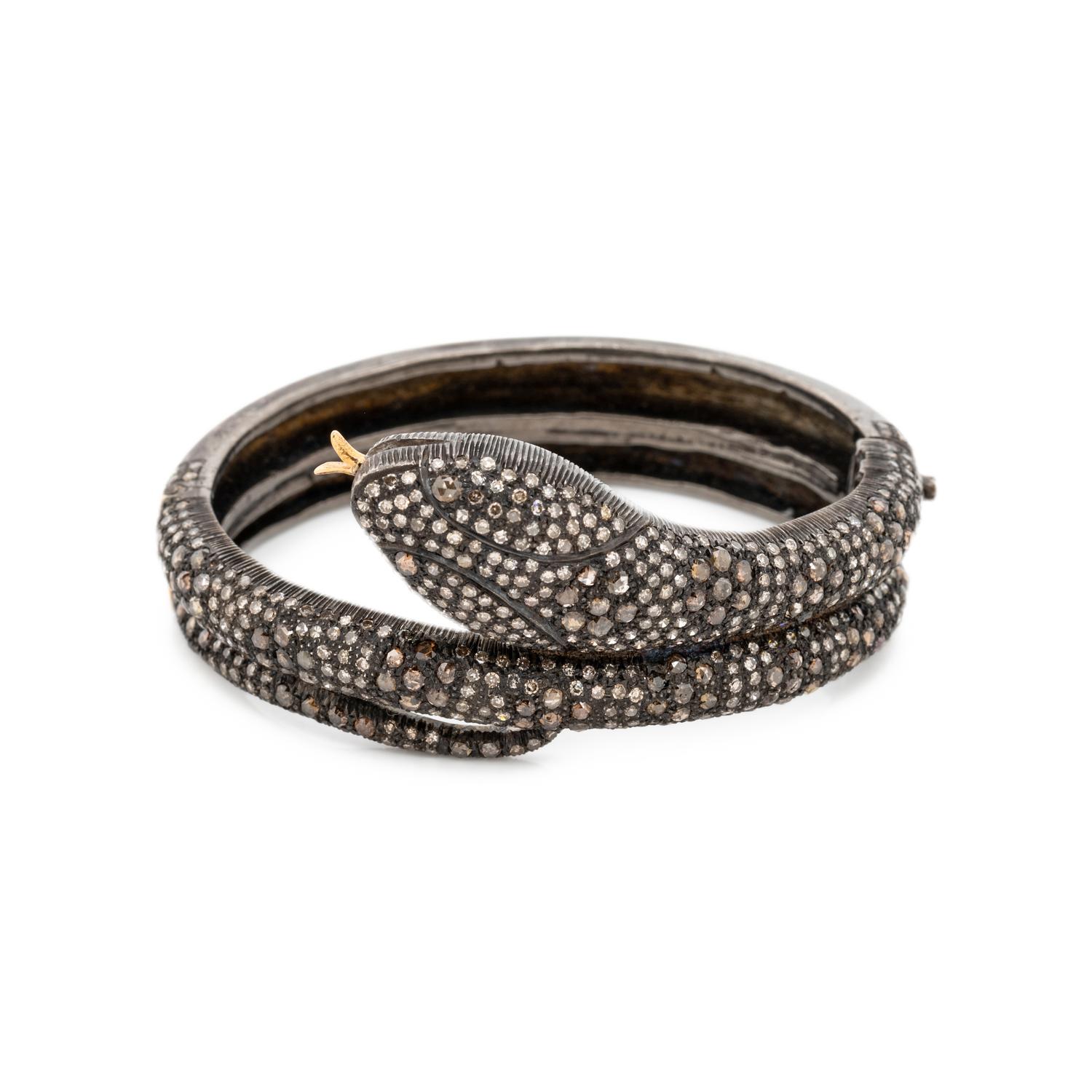 DIAMOND SNAKE BANGLE BRACELET
