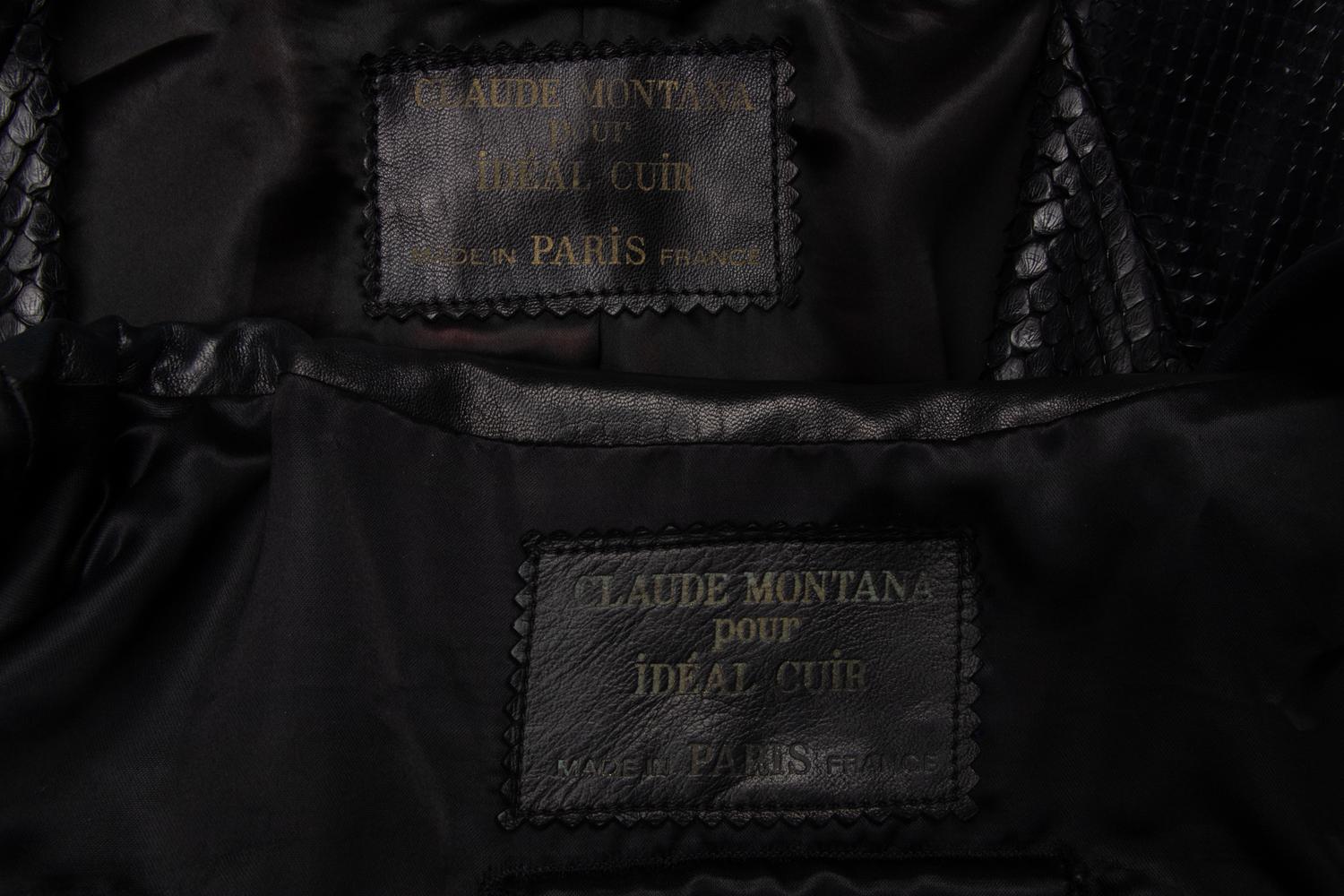 Claude Montana Leather and Python Jackets, Early 1980s