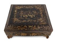 An English Chinoiserie Black and Gilt Laquer Game Box