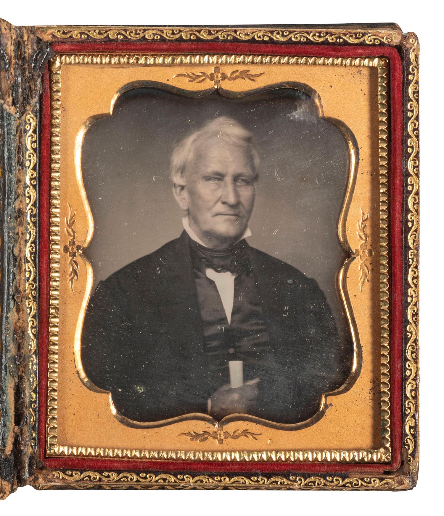 [EARLY PHOTOGRAPHY]. A pair of daguerreotypes featuring an identified War of 1812 surgeon and his wife.