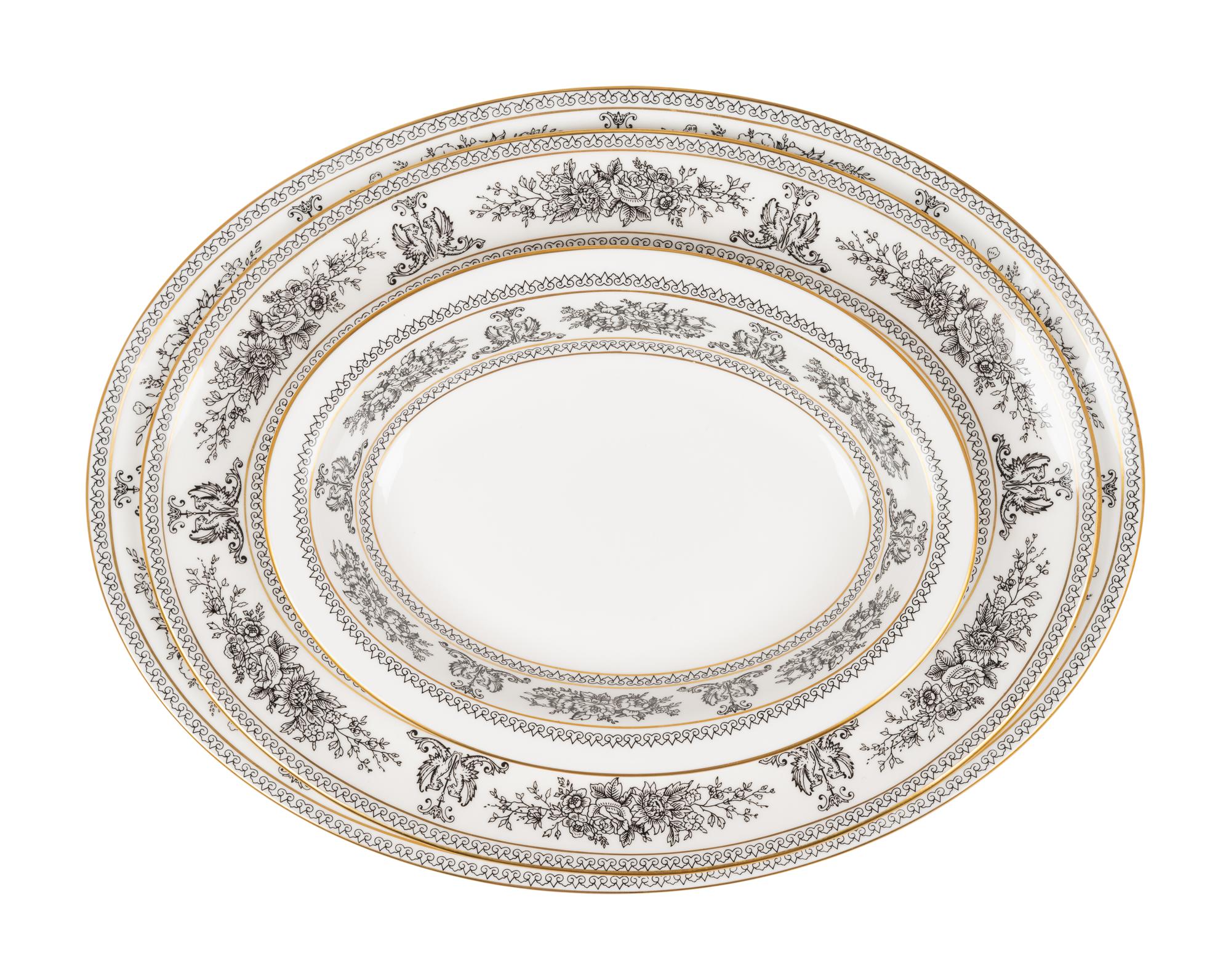 A Wedgwood Black Columbia Dinner Service