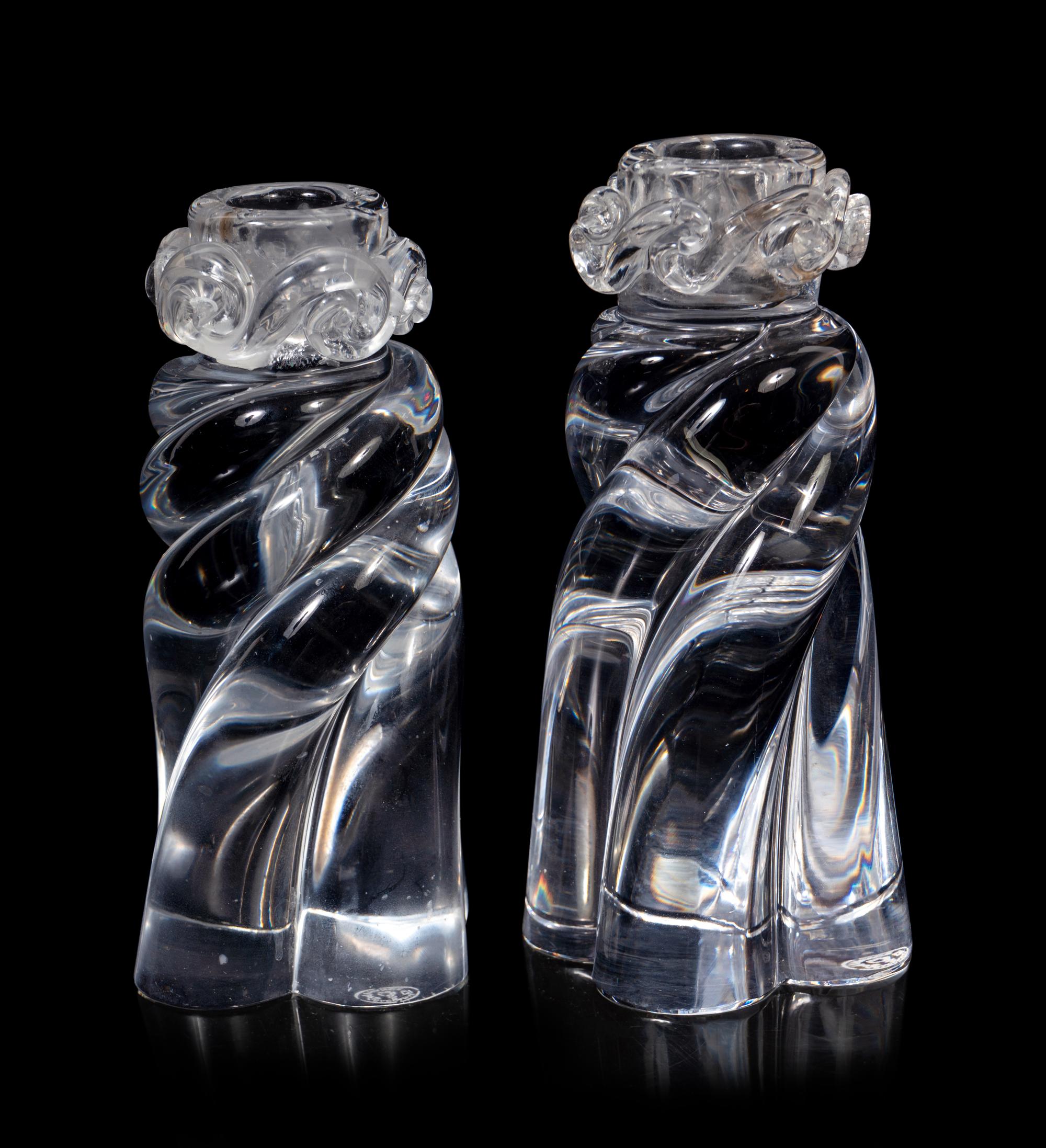 A Pair of Baccarat Aladdin Candlesticks