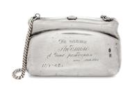 A Russian Silver Change Purse, Maker's mark Cyrillic IGI, Moscow, early 20th century, the front centered by an engraved cabin in a fore