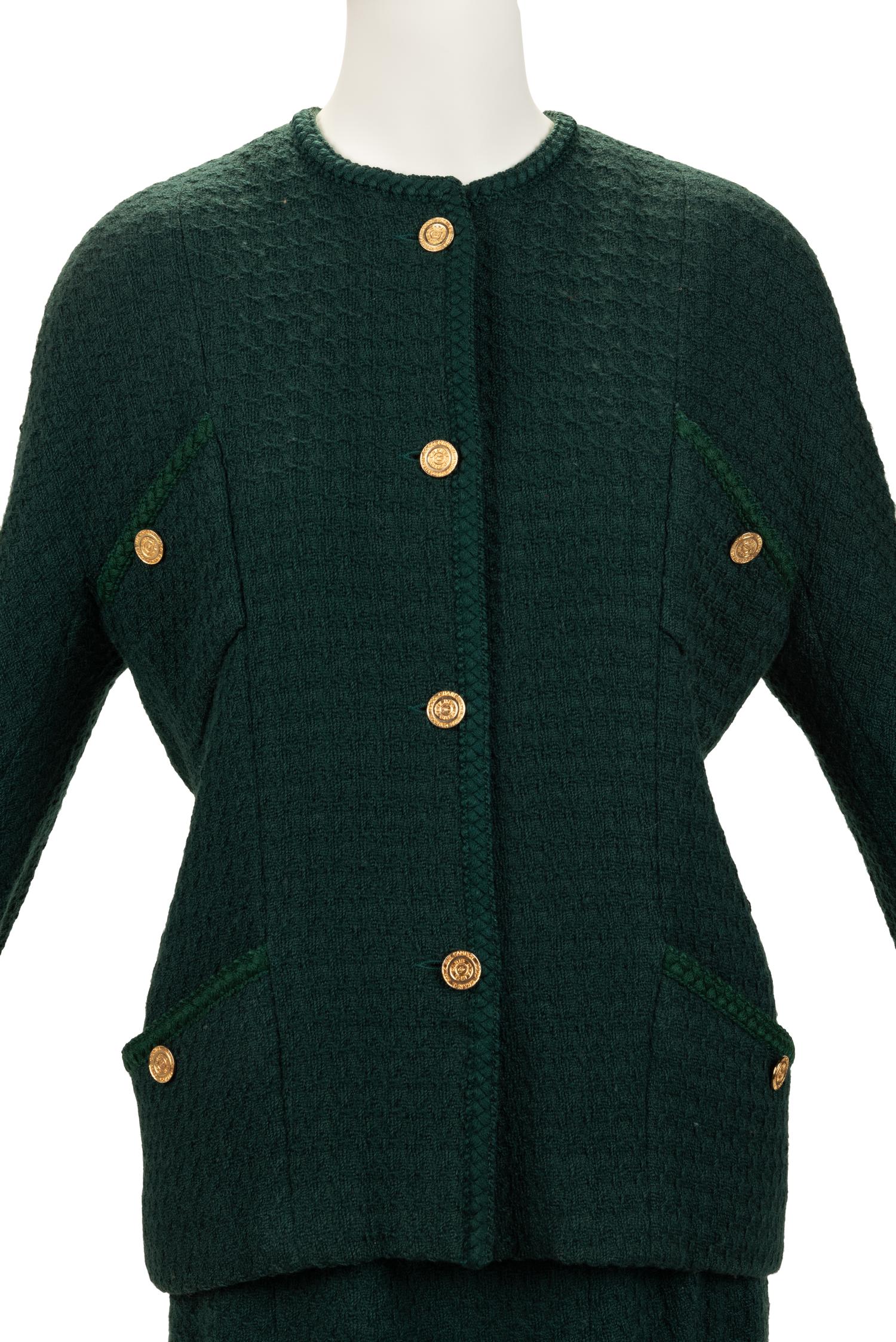 Chanel Green Skirt Suit, 1980-90s