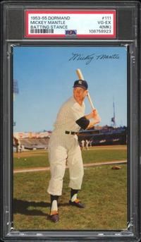 A 1953-55 Mickey Mantle Dormand Postcard - Batting Stance (PSA 4MK VG-EX)