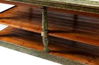 A Continental Faux Marble Painted Three-Tier Portfolio Table
