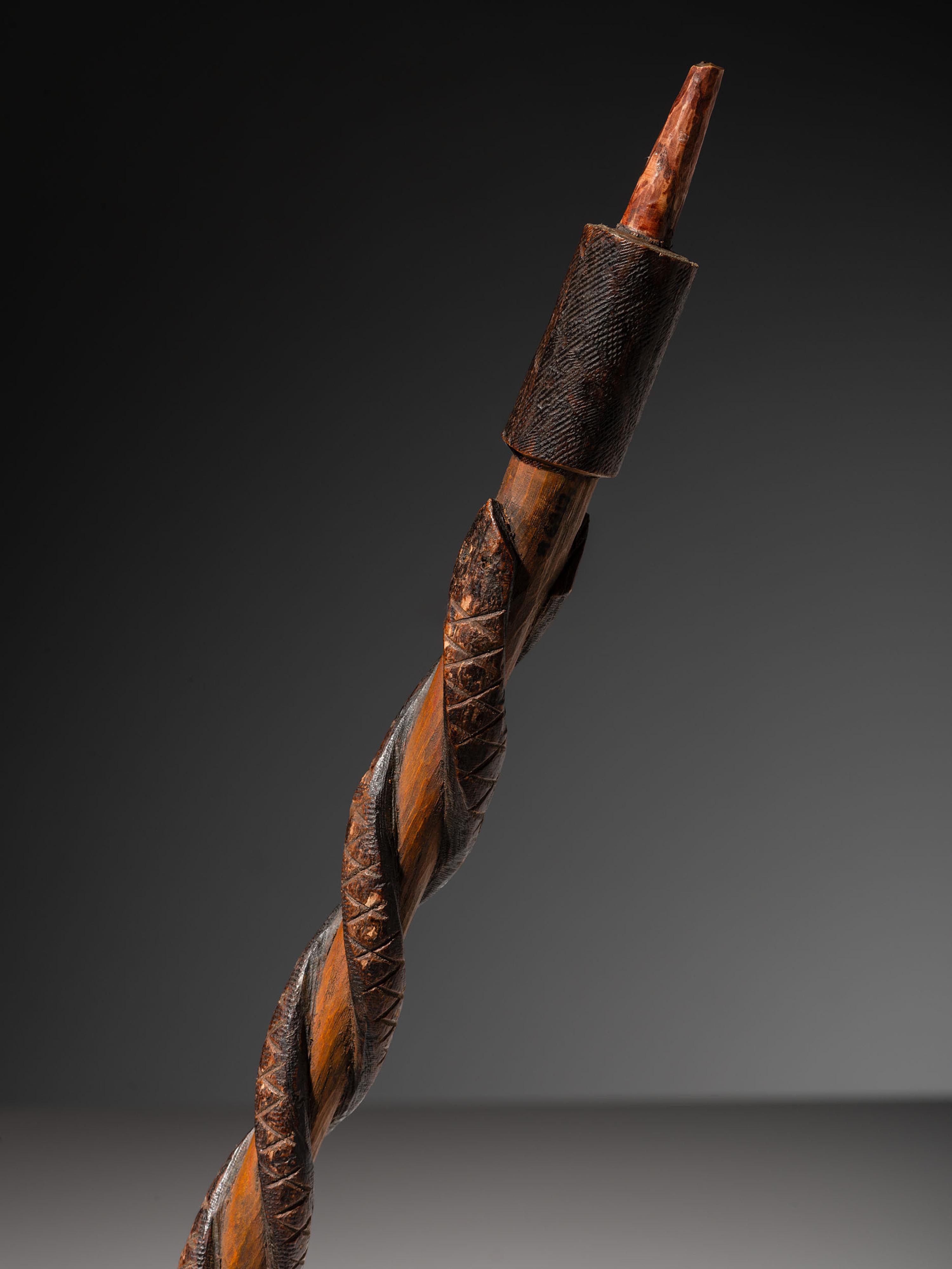 Great Lakes Carved Pipe Stem, with Snakes