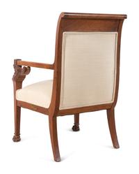 An Empire Style Carved Mahogany Fauteuil