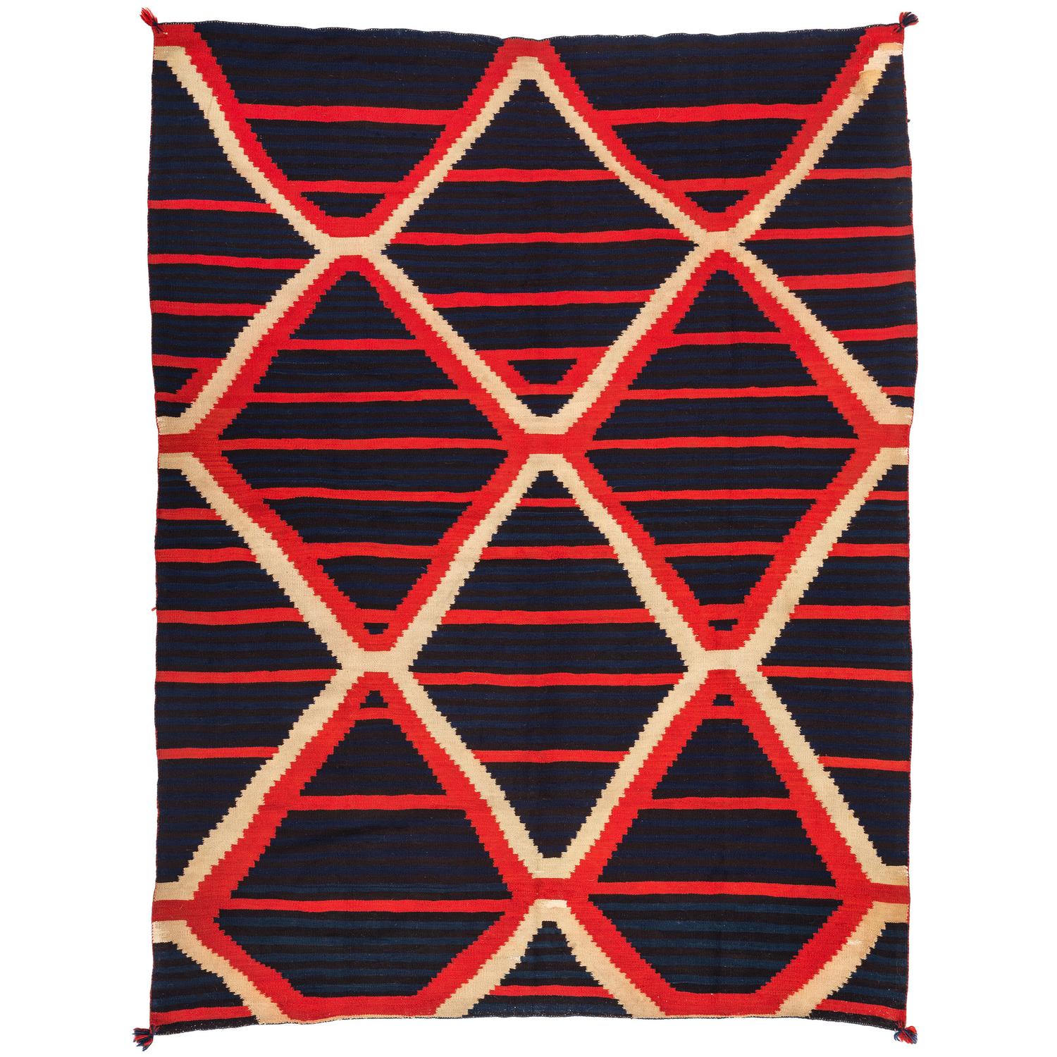 Navajo Late Classic Moki Pattern Serape / Rug