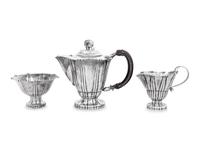 A Georg Jensen Three-Piece Silver Coffee Service
