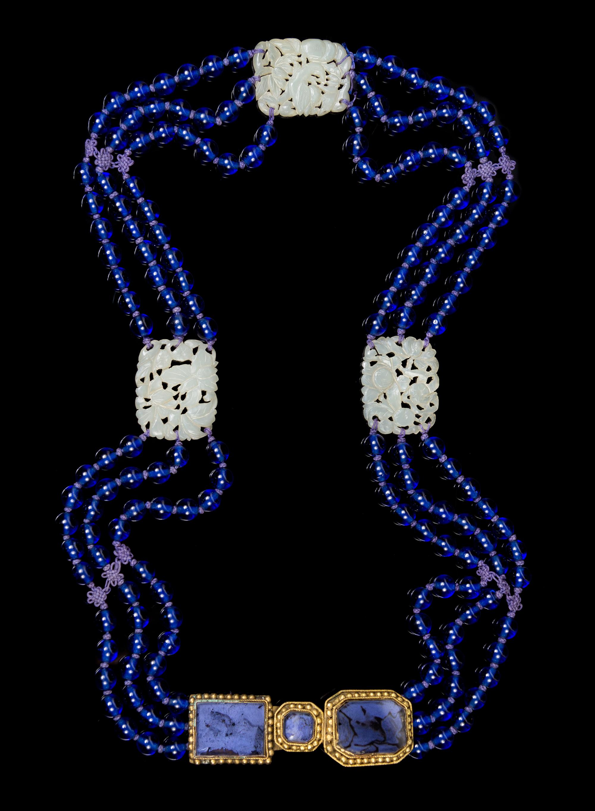A Chinese Peking Glass Beaded Court Belt LATE QING DYNASTY Length 37 inches. — LATE QING DYNASTY