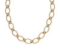 HAMMERMAN BROTHERS, YELLOW GOLD BAMBOO LINK LONG CHAIN