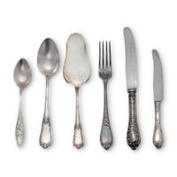 A Collection of Russian Silver and Silver-Plate Flatware Articles