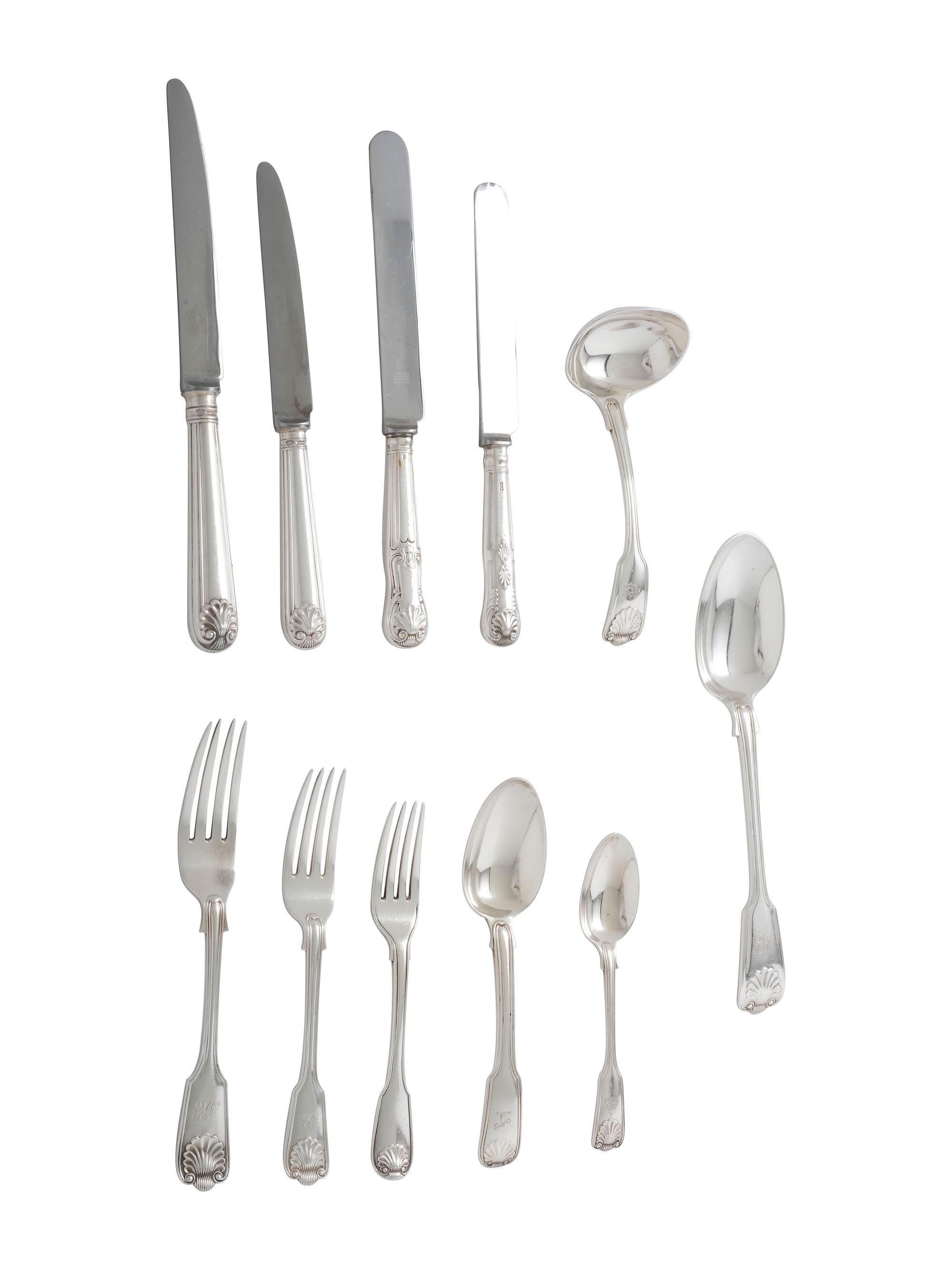 An English Silver Flatware Service