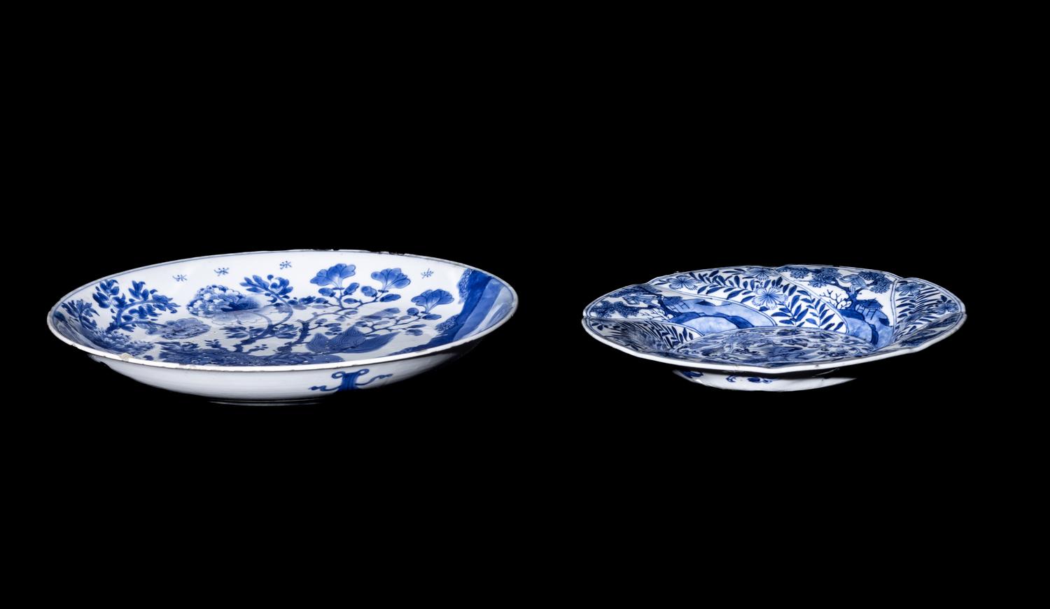 Two Chinese Blue and White Porcelain Plates