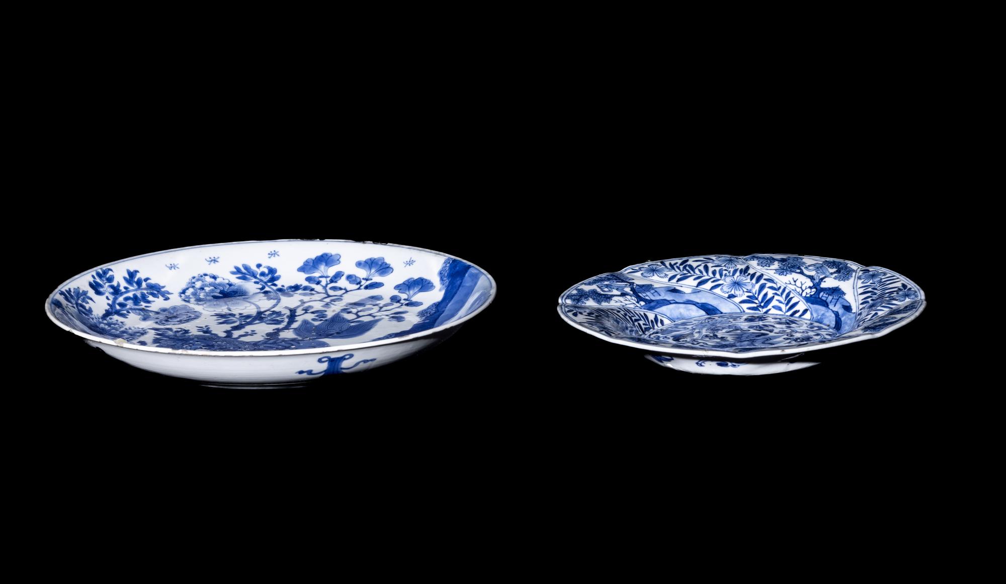 Two Chinese Blue and White Porcelain Plates