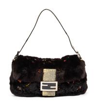 Fendi Medium Baguette in Plucked Mink and Lizard