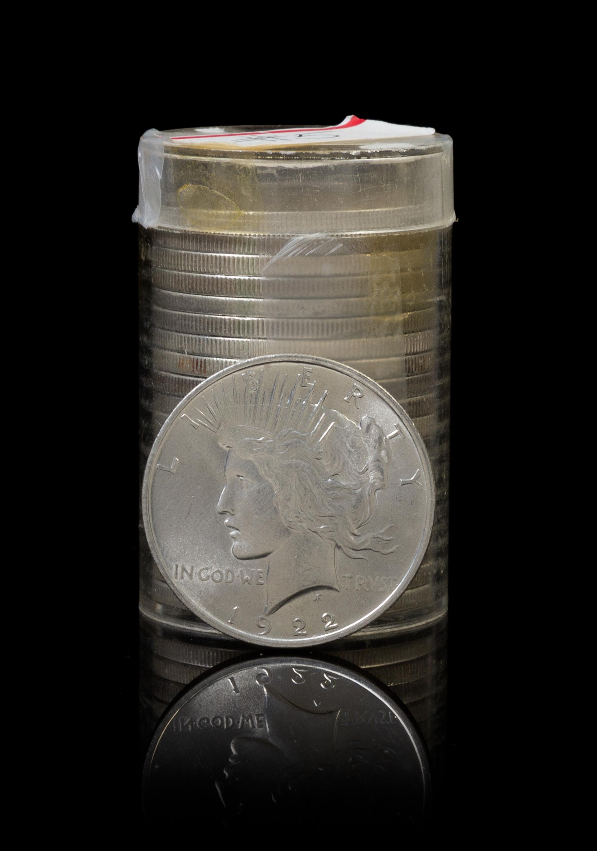 A Group of Twenty United States 1922 Peace Silver Dollars