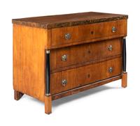 A North European Part-Ebonized Birch Commode