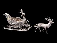 A Continental Silver Model of a Sleigh