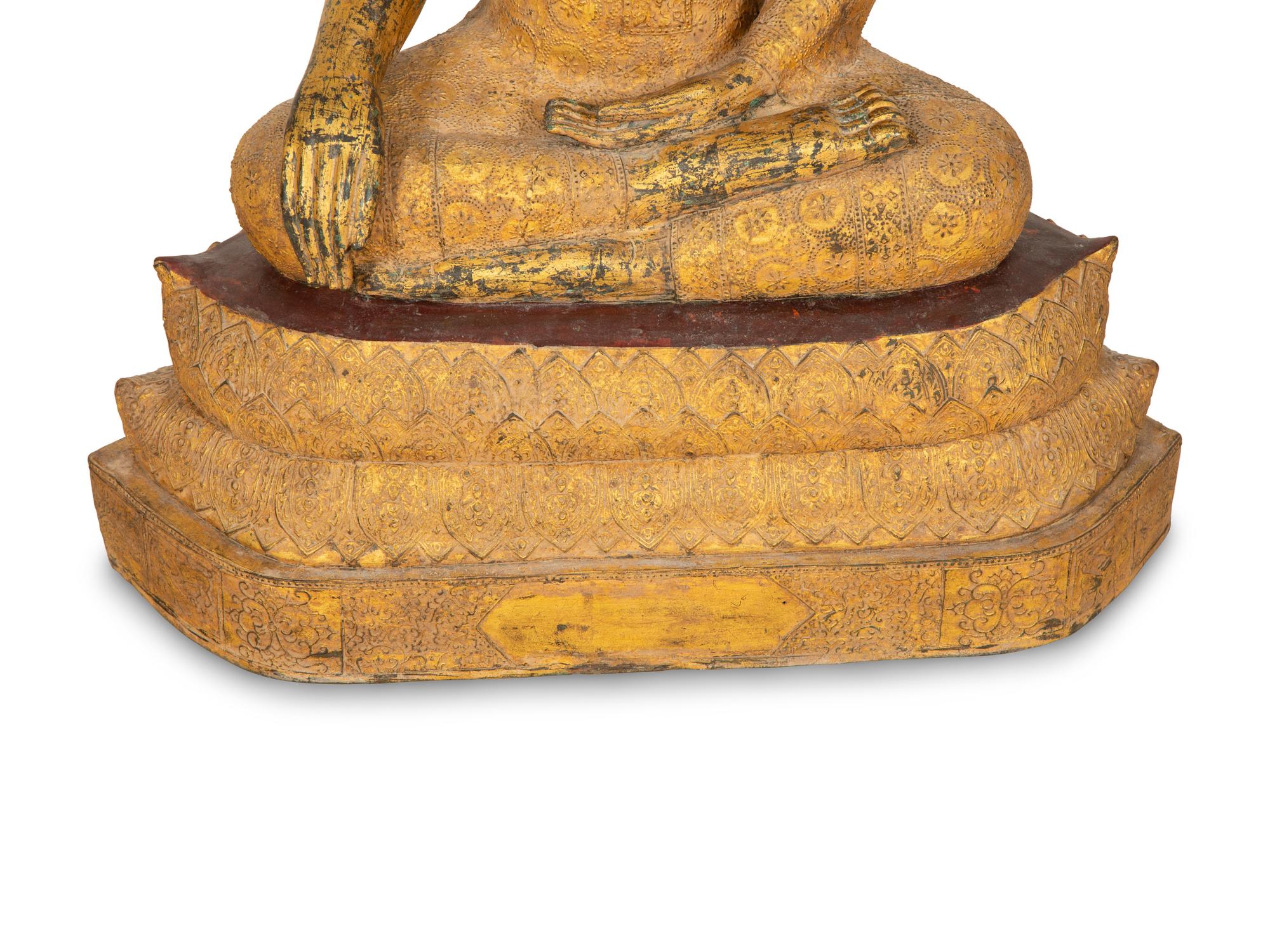A Thai Gilt Bronze Seated Bodhisattva