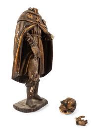 A Continental Painted Figure of a Saint