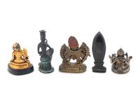 Five Small Asian Bronze Figures of Bodhisattva