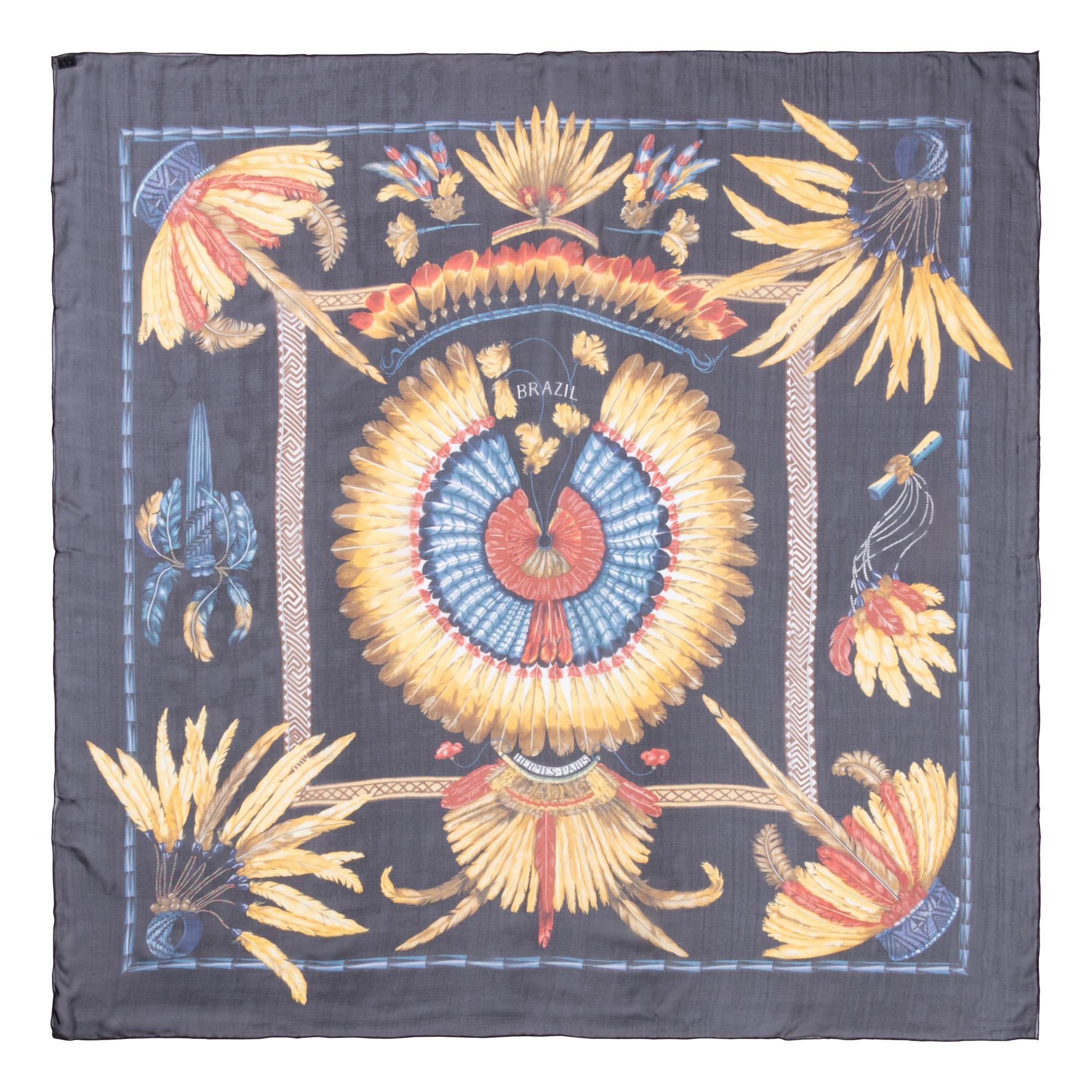 Three Hermès 90cm Silk Chiffon Scarves