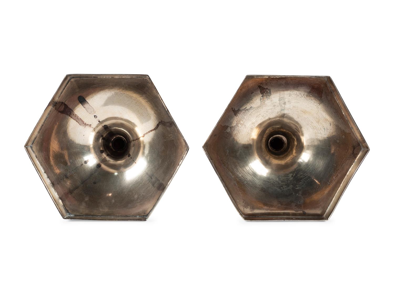 A Pair of American Silver Candlesticks